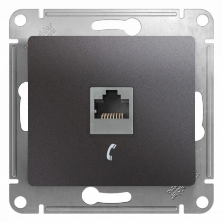Розетка телефонная RJ11 Systeme Electric Glossa графит GSL001381T