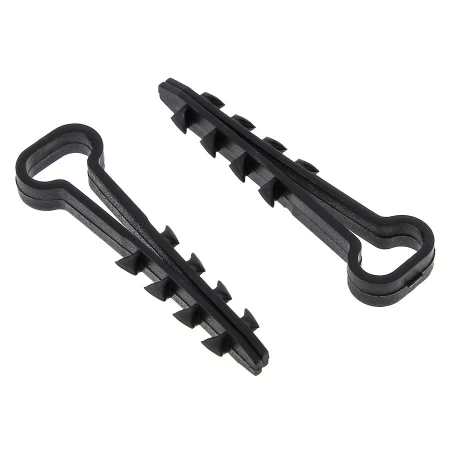 Дюбель-хомут (6х12 мм) для плоского кабеля черный (10 шт.) EKF PROxima plc-cd-6x12b-r