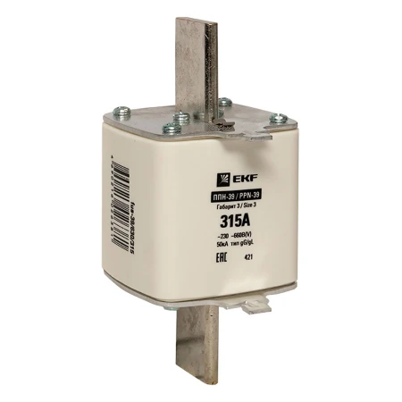 Плавкая вставка ППН-39 630/315А габарит 3 EKF PROxima fus-39/630/315