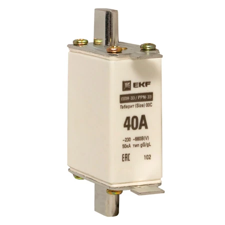 Плавкая вставка ППН-33 100/ 40А габарит 00С EKF PROxima fus-33/100/40