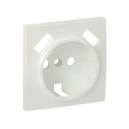 Валенсия лицевая панель розетки 1-местной с/з 16А жемчуг с защ. штор. с 2 USB 2,1А EKF PROxima ESR16-L-028-50-2USB