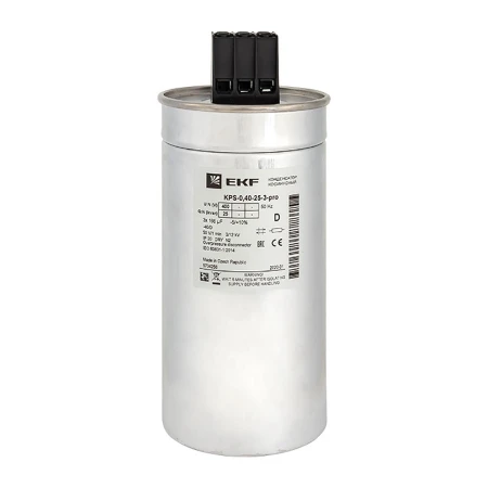 Конденсатор косинусный КПС-0,4-25-3 EKF PRO kps-0,4-25-3-pro