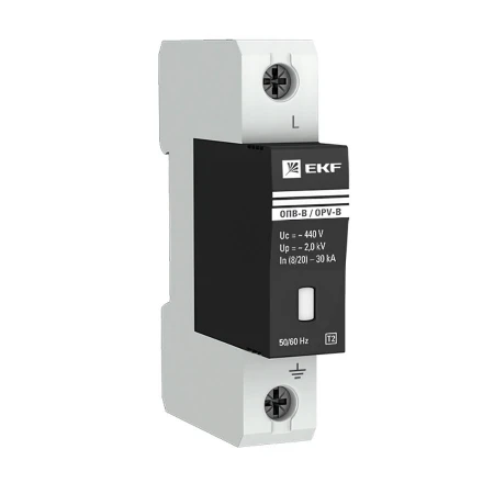 Ограничитель импульсных напряжений ОПВ-B/1P In 30кА 440В с сигн. EKF PROxima opv-b1