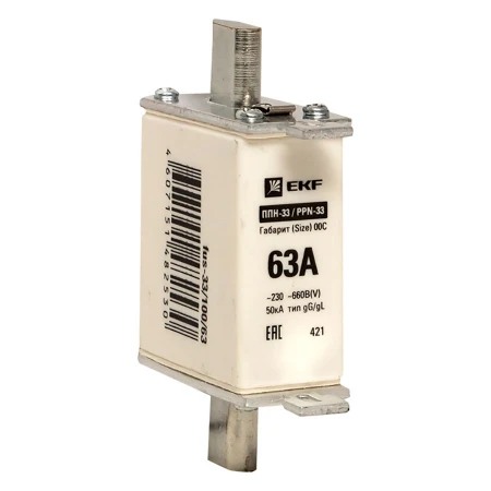 Плавкая вставка ППН-33 100/ 63А габарит 00С EKF PROxima fus-33/100/63