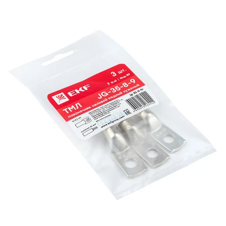 Наконечник силовой медный луженый JG-35-8-9 (ТМЛ) (3шт) EKF PROxima jg-35-8-9r