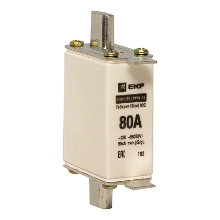 Плавкая вставка ППН-33 100/ 80А габарит 00С EKF PROxima fus-33/100/80