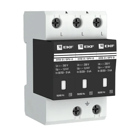 Ограничитель импульсных напряжений ОПВ-D/3P In 5кА 275В с сигн. EKF PROxima opv-d3