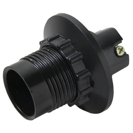 Патрон карболитовый с кольцом Е14 черный без наклейки EKF LHC-E14-r