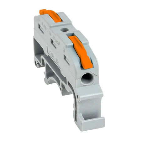 Строительно-монтажная клемма СМК 222-421 на DIN-рейку проходная 1 полюс 0,08-4мм2 (25шт.) EKF PROxima plc-smk-421-din