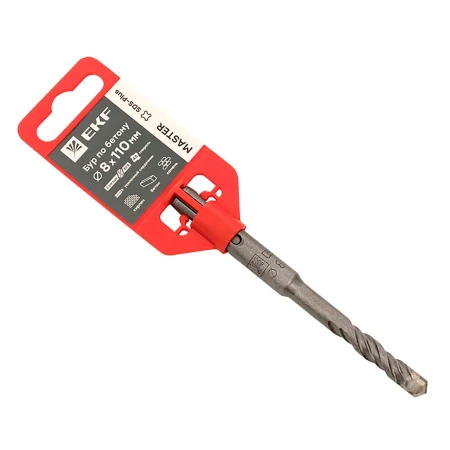 Бур по бетону SDS-plus 8х110 мм (2 резца)(4S спираль) EKF Master db-8-110-2x4