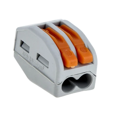 Строительно-монтажная клемма СМК 222-412 с рычагом 2 отверстия 0,08-2,5мм2 (100шт.) EKF PROxima plc-smk-412