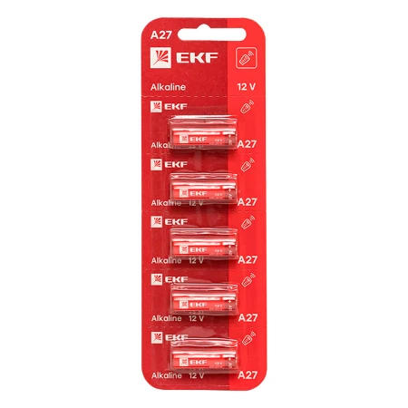 Алкалиновая батарейка типа А27 для сигнализаций блистер 5шт. EKF A27-BL5