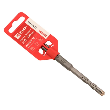 Бур по бетону SDS-plus 8х110 мм (4 резца)(4S спираль) EKF Expert db-8-110-4x4