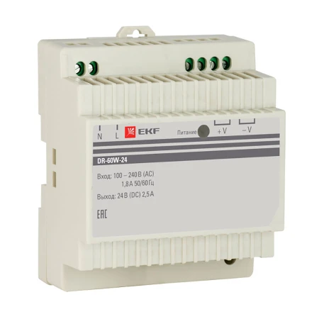 Блок питания 24В DR-60W-24 EKF PROxima dr-60w-24