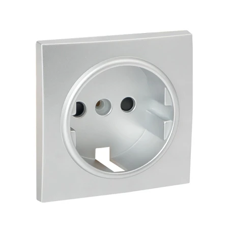 Валенсия лицевая панель розетки 1-местной с/з 16А сталь с защ. штор. EKF PROxima ESR16-L-028-30