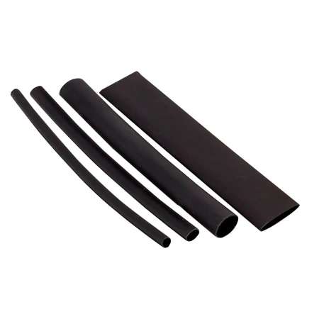 Набор ТУТк клеевые нг черные. Разного диаметра (3/1; 4.8/1.6; 6/2; 9/3; 12/4) 21шт по 100мм. EKF PROxima tut-k-n-1-r