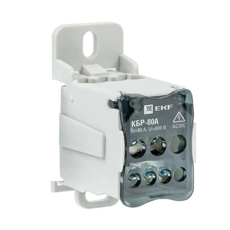 Блок распределительный КБР на DIN-рейку и монтажную панель 80A EKF PROxima plc-kbr80