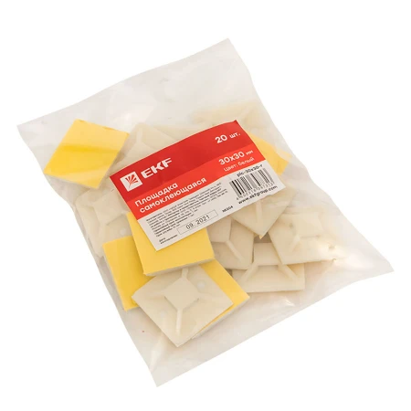 Площадка самоклеящаяся (30х30мм.) белая (20шт.) EKF PROxima plc-30x30-r