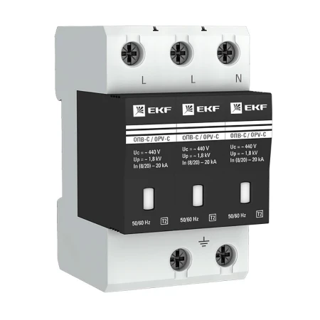 Ограничитель импульсных напряжений ОПВ-C/3P In 20кА 385В с сигн. EKF PROxima opv-c3