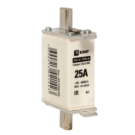 Плавкая вставка ППН-33 100/ 25А габарит 00С EKF PROxima fus-33/100/25