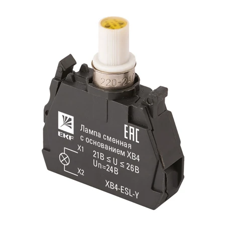 Лампа сменная c основанием XB4 желтая 24В EKF PROxima XB4-ESL-Y