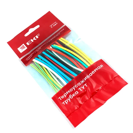 Термоусаживаемая трубка ТУТ нг 4/2 набор:7 цветов по 3шт. 100мм. EKF PROxima tut-n-4