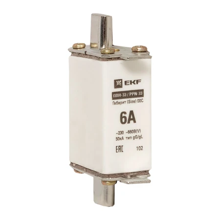 Плавкая вставка ППН-33 100/6А габарит 00С EKF PROxima fus-33/100/6