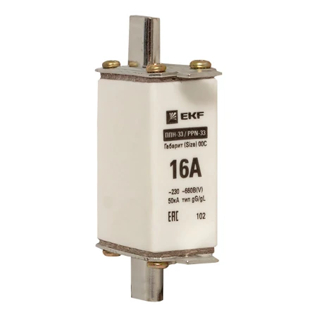 Плавкая вставка ППН-33 100/ 16А габарит 00С EKF PROxima fus-33/100/16