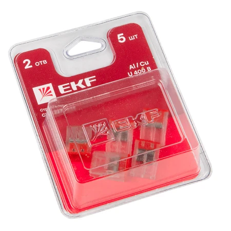 Строительно-монтажная клемма СМК 2273-242 (с пастой) 2 отверстия 0,5-2.5 мм2 блистер (5шт.) EKF PROxima plc-smk-2273-242b