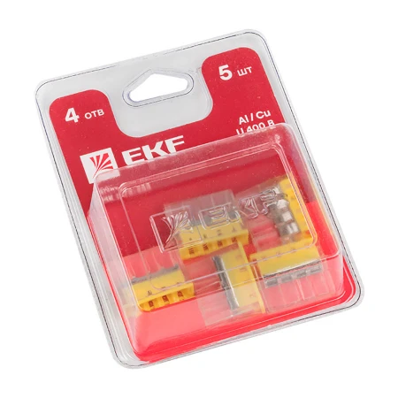 Строительно-монтажная клемма СМК 2273-244 (с пастой) 4 отверстия 0,5-2.5 мм2 блистер (5шт.) EKF PROxima plc-smk-2273-244b
