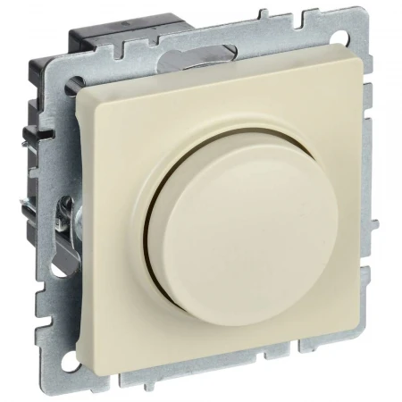 BRITE Светорегулятор поворотно-нажимной 600Вт СС10-1-0-БрКр бежевый IEK BR-D20-0600-K10