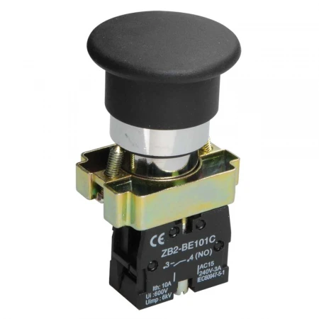 Кнопка управления LAY5-BC21 "Грибок" 1з черная IEK BBG70-BC-K02