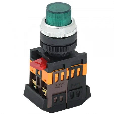 Кнопка ABLFP-22 зеленый d=22мм неон/240В 1з+1р IEK BBT20-ABLFP-K06