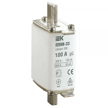 Плавкая вставка предохранителя ППНИ-33 габарит 00С 100А IEK DPP11-100