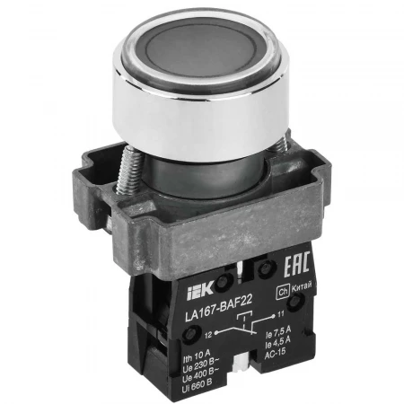 Кнопка управления LA167-BAF22 d=22мм 1р черная IEK BBT20-BAF22-2-22-67-K02
