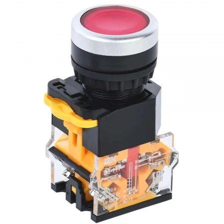 Кнопка управления D8-11T d=22мм 1з+1р с фиксацией красная IEK BBT30-11T-3-21-K04