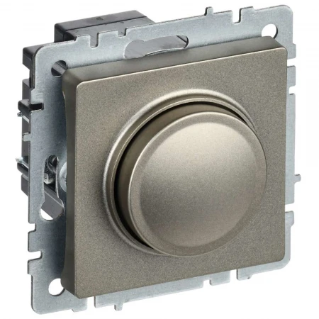 BRITE Светорегулятор поворотно-нажимной 600Вт СС10-1-0-БрШ шампань IEK BR-D20-0600-K37