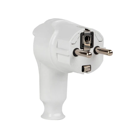 Вилка с кнопкой извлечения с/з белая 16А 250В EKF AVP-16-k