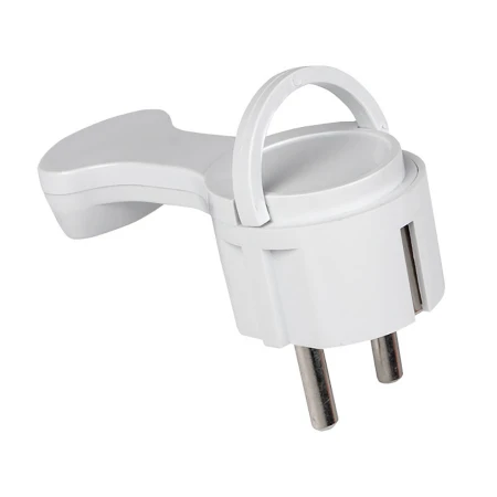 Вилка угловая плоская с/з белая "СТЕЛС" 16А 250В EKF PRO AVYF16-10-r