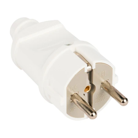 Вилка прямая с/з бел. 16А 250В EKF PROxima AVP16-10