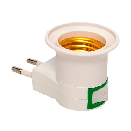 Переходник вилка-Е27 с выкл. бел. EKF PROxima ADF-E27-s-w