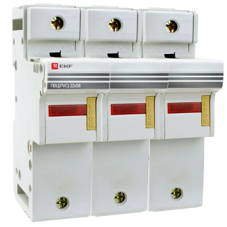 Предохранитель-разъединитель для ПВЦ 22x58 3P (с индикацией) EKF PROxima pr-22-58-3