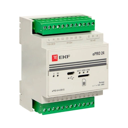 Контроллер базовый ePRO 24 удаленного управления 6вх\4вых 230В GSM EKF PROxima ePRO-6-4-230-G