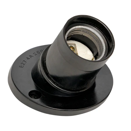 Патрон карболитовый наст. Е27 черн. наклонный индивидуальный пакет EKF LHC-E27-wi-p