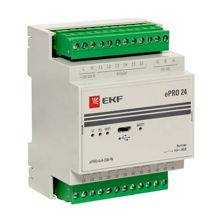 Контроллер базовый ePRO 24 удаленного управления 6вх\4вых 230В WiFi EKF PROxima ePRO-6-4-230-W