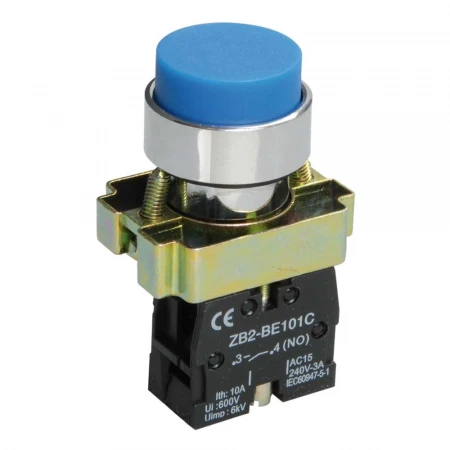 Кнопка управления LAY5-BL61 без подсветки синяя 1з IEK BBT70-BL-K07