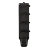 Колодка каучуковая 4 гнезда с крышкой черная, с/з, 16А, IP44, PROconnect 111-114-4 Колодка каучуковая 4 гнезда с крышкой черная, с/з, 16А, IP44, PROconnect 111-114-4