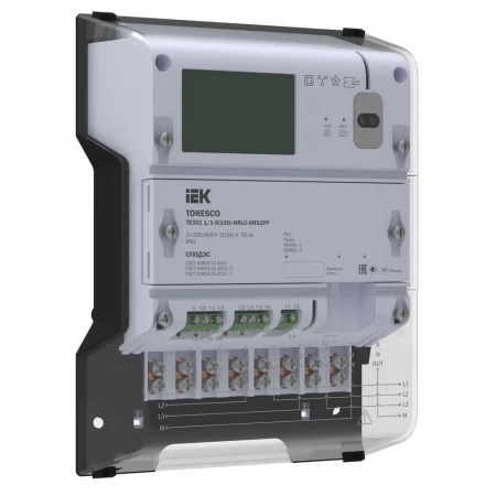 TORESCO Счетчик электрической энергии TE301 0,5S/0,5-5(10)T-NLC-ORS2FP IEK TR-TE301-010T-5-RS2FP