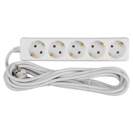 Удлинитель бытовой General GES-16-3x100-5-3m, 16А, 3х1 мм2, 5 мест, 3 метра, с заземлением, без выключателя