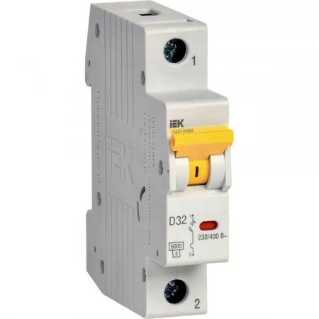 Автоматический выключатель ВА47-60МА без теплового расцепителя 1P 32А 6кА D IEK MVA33-1-032-D